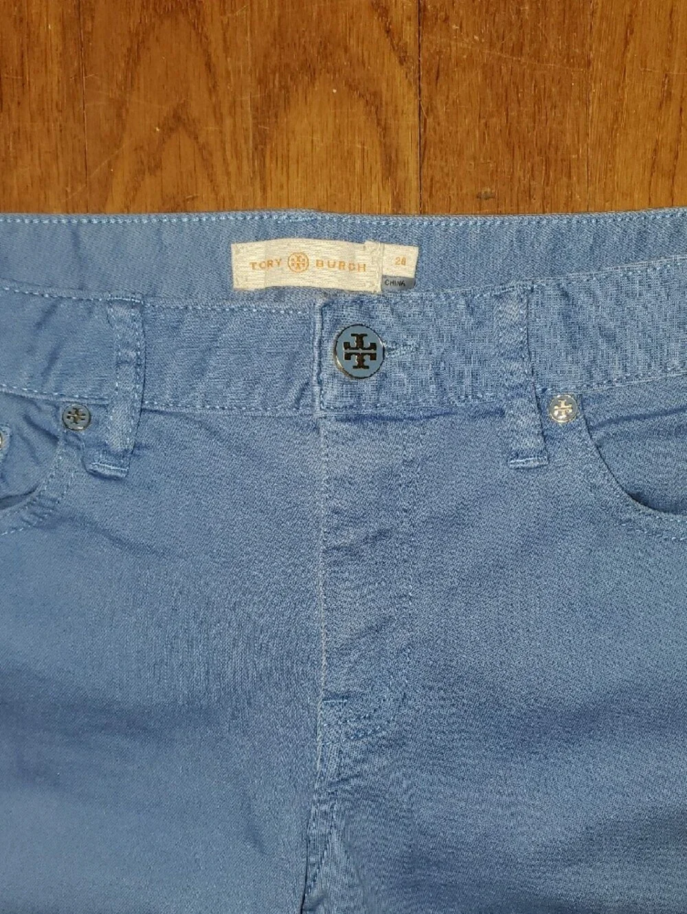 Light Blue Straight-Leg Pants